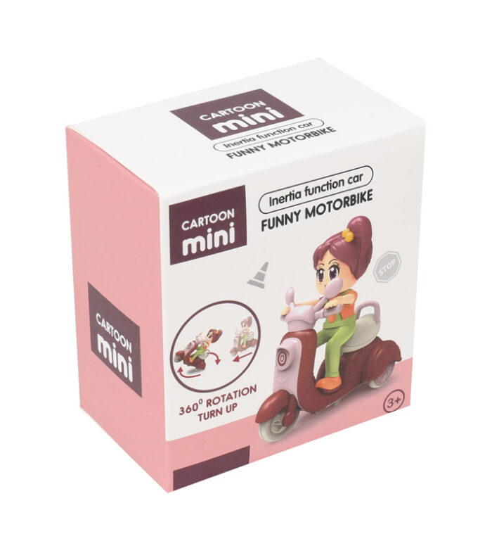 Cartoon Mini Interia Function Funny Motorbike Toy With 360 Degree Rotation Turn Up Function - Image 3