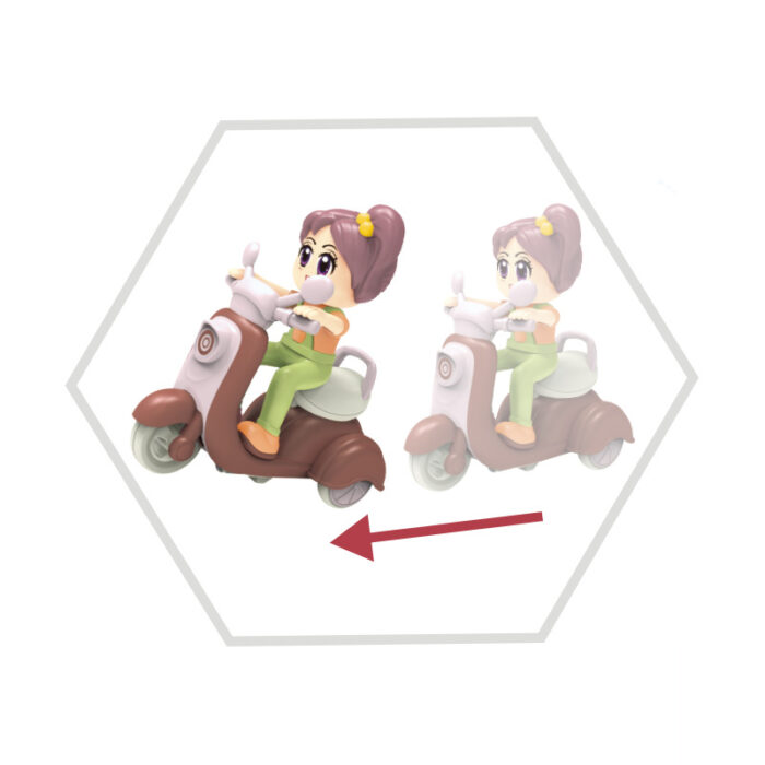 Cartoon Mini Interia Function Funny Motorbike Toy With 360 Degree Rotation Turn Up Function - Image 2