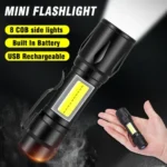 Torch Mini Flashlight Rechargeable 500mAh ABS Plastic Body - Image 2