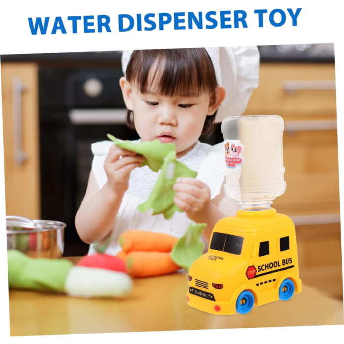 Mini Cute School Bus Water Dispenser Drinking Fountain Toy For Kids - Image 1