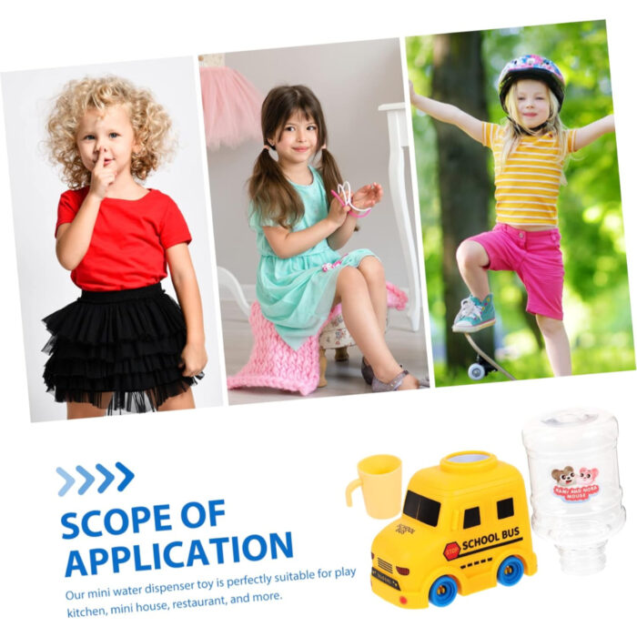 Mini Cute School Bus Water Dispenser Drinking Fountain Toy For Kids - Image 2