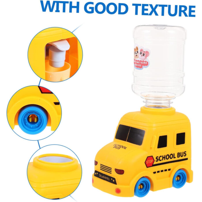 Mini Cute School Bus Water Dispenser Drinking Fountain Toy For Kids - Image 5