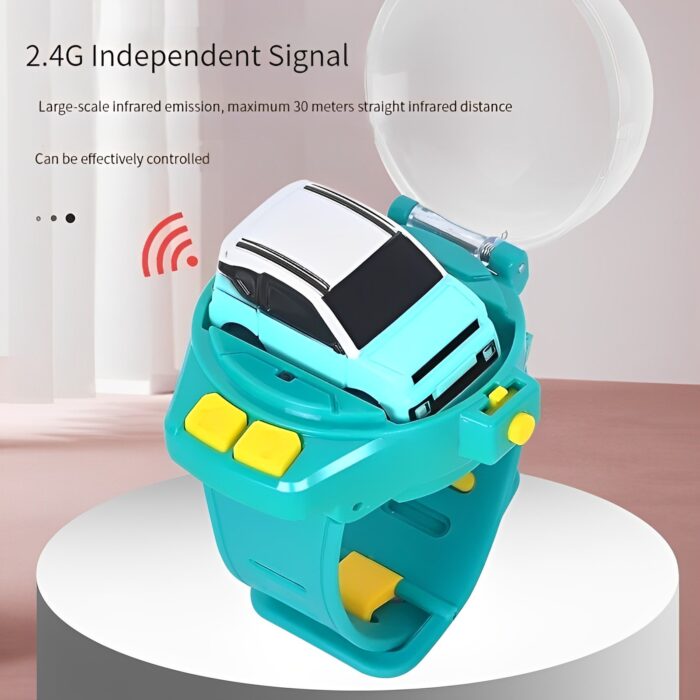 Mini 2.4g Rechargeable Remote Controlled Wristwatch Car Toy For Kids - Image 2