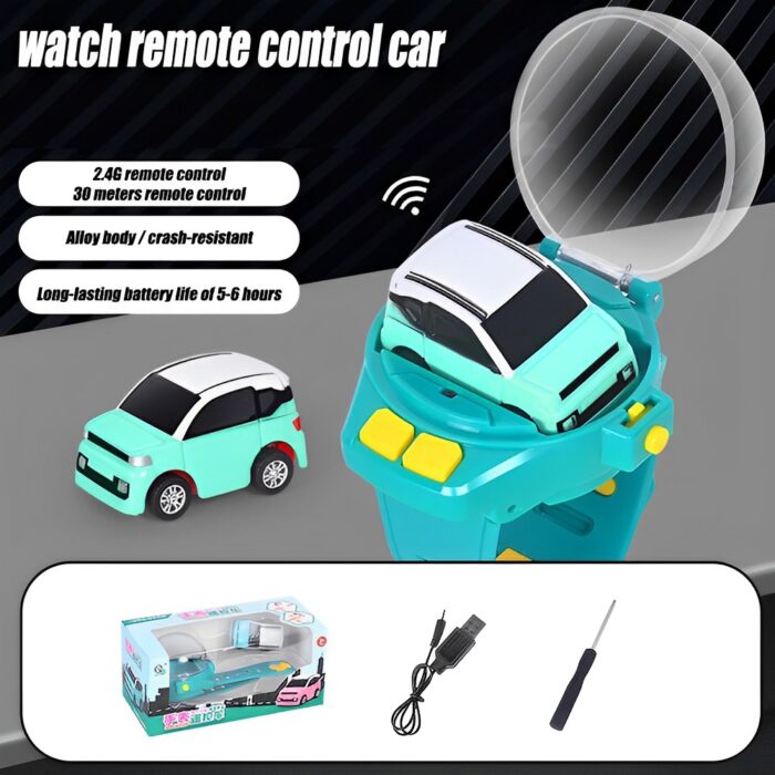 Mini 2.4g Rechargeable Remote Controlled Wristwatch Car Toy For Kids - Image 5