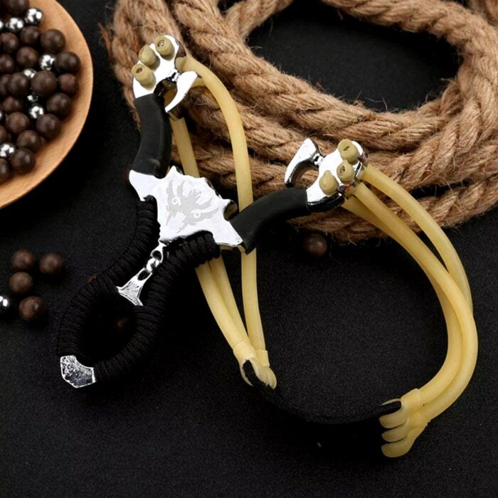 The Ultimate Slingshot Lot Imported Full Stainless Steel Body Laser Slingshot with Flat Rubber Band (Random design) - Image 9