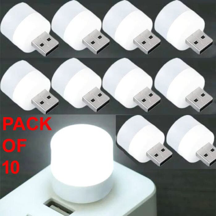 Pack of 10 Mini USB LED Night Lights – Compact Plug-in Lamps for Bedroom, Office, and Travel - Image 1