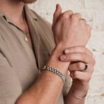 Durable Elegant Geometric Stainless Steel Bracelet with Zircon Accent - Image 2