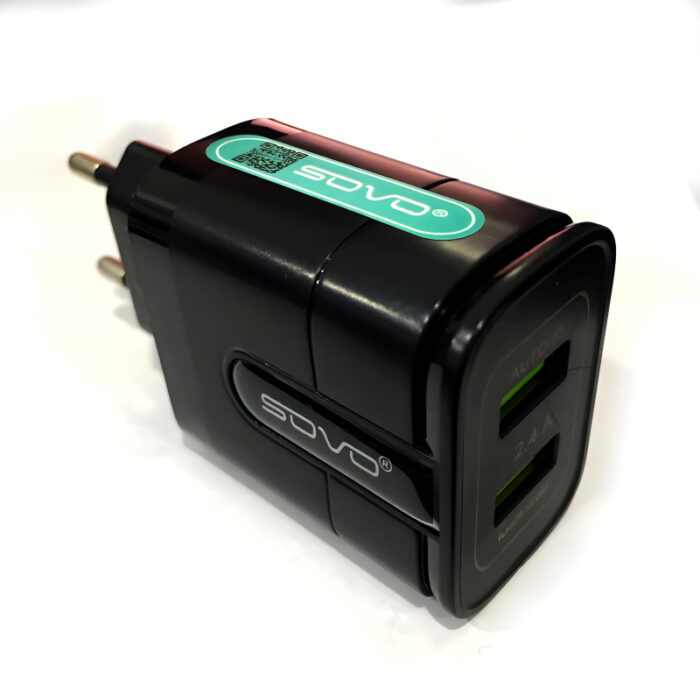 Sovo SE-52 Lexus 2.4 Amp Super Fast Charging Adapter With 2 USB Ports - Image 7