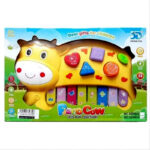 Fun And Educational Cow-Shaped Music Piano Toy with Lights and Sounds - Image 2