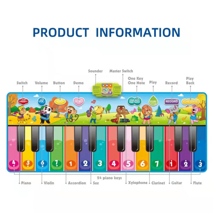 Electronic Touch And Learn Children's Music Piano Mat - Image 7