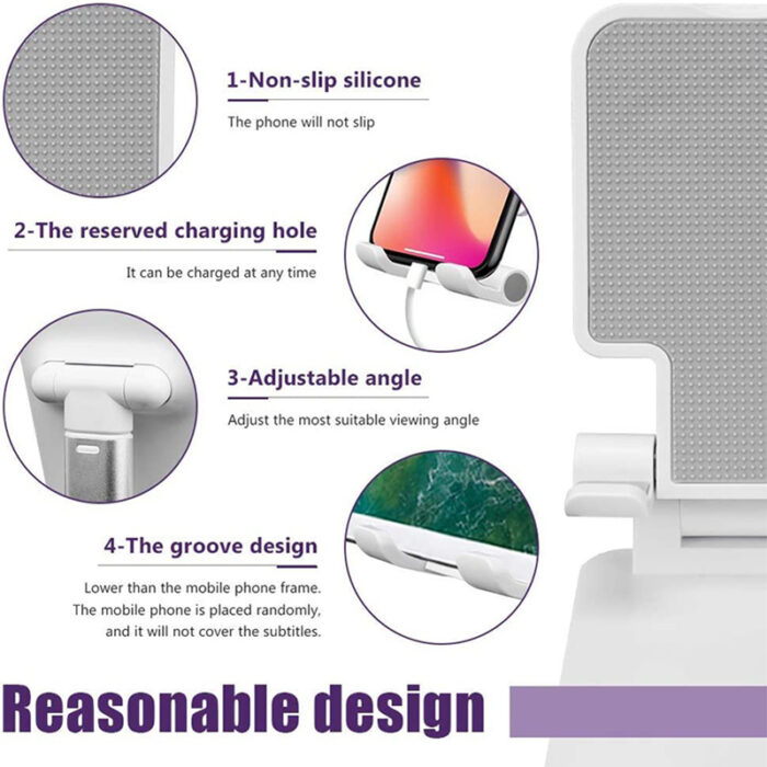 Pack Of 2 Portable Desktop Folding Lifting Bracket Mobile Phone Stand Desk Mounts For Phones - Image 12