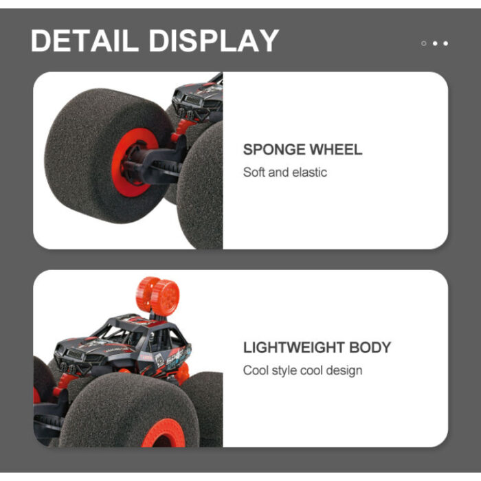 2.4G Lightweight Remote Control Sponge Wheel Water Spray Stunt Car - Image 7