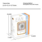 Rechargeable Transparent Fan with 3-Speed Wind, Night Light, Nano Spray Tech, Adjustable Grid - Image 11