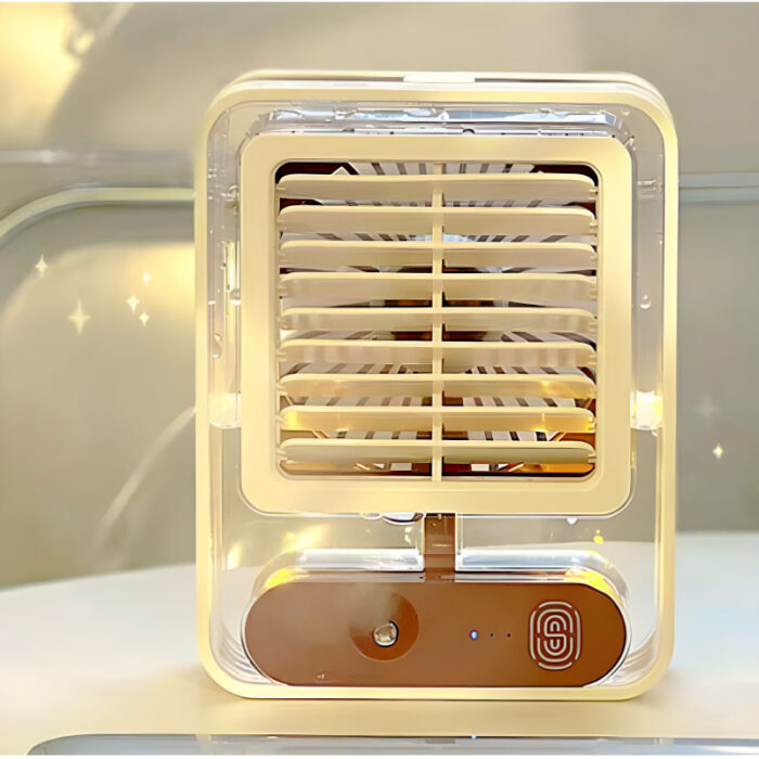 Rechargeable Transparent Fan with 3-Speed Wind, Night Light, Nano Spray Tech, Adjustable Grid - Image 8