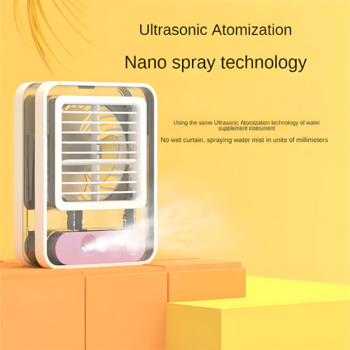 Rechargeable Transparent Fan with 3-Speed Wind, Night Light, Nano Spray Tech, Adjustable Grid - Image 7