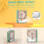 Rechargeable Transparent Fan with 3-Speed Wind, Night Light, Nano Spray Tech, Adjustable Grid - Image 5