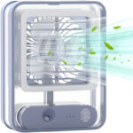 Rechargeable Transparent Fan with 3-Speed Wind, Night Light, Nano Spray Tech, Adjustable Grid - Image 18