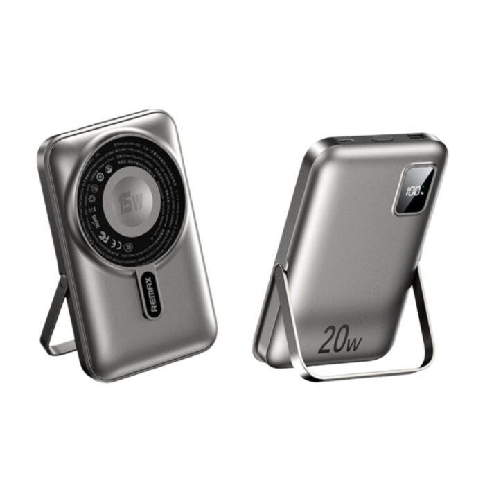 Remax 10000mAh RPP-695 3 in 1 15W Wireless Charging Power Bank with Foldable Holder - Image 9