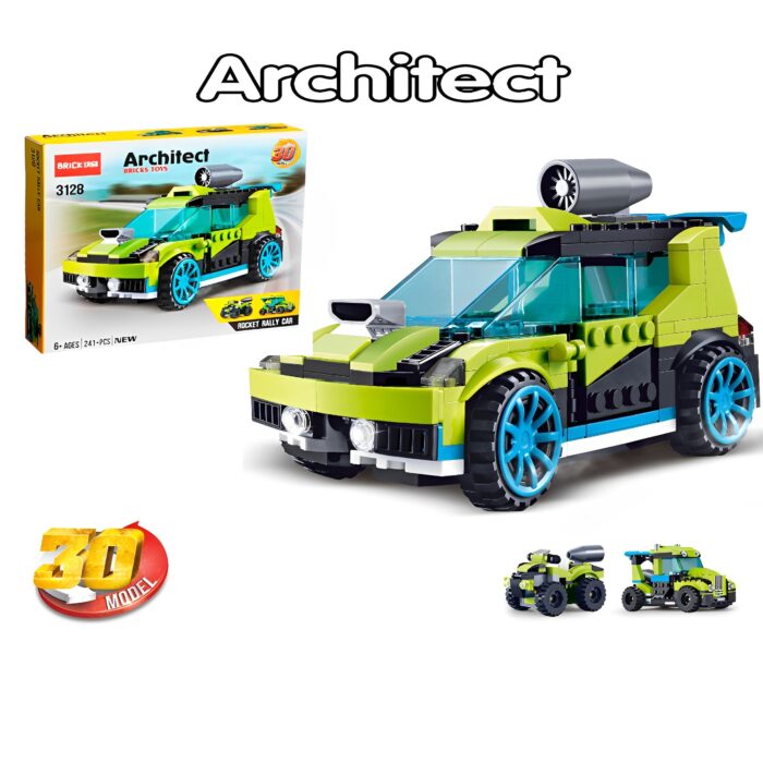 241Pcs Super Stylish Architect Brick Rocket Rally 30 Models Car Blocks Set - Image 1