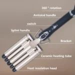 MO-6003  hair curler Professional Hair Straightener for Curly and Wavy Hair 5 Tubes - Image 7