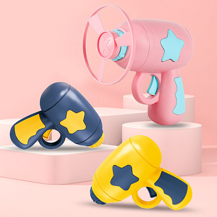 Toy Flying Disc with 1 Launcher and 5 Random Color Discs for Kids - Image 1