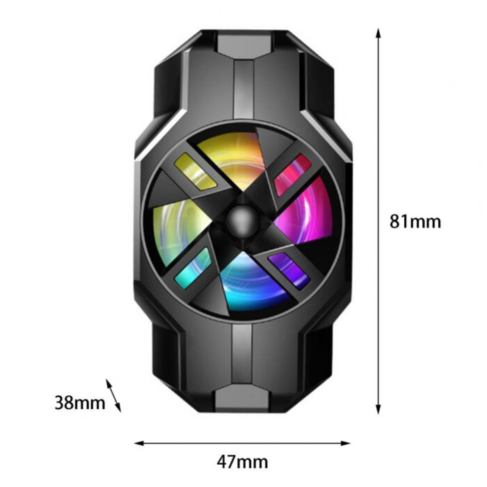 S3 Mobile Phone Radiator Strong Wind Low Noise Colorful Lights Non-Slip Fan - Image 9