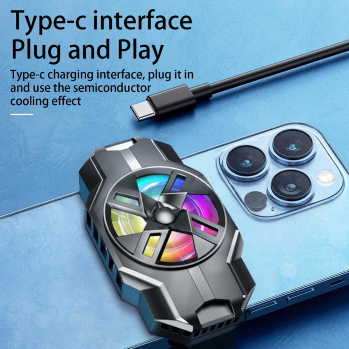 S3 Mobile Phone Radiator Strong Wind Low Noise Colorful Lights Non-Slip Fan - Image 12