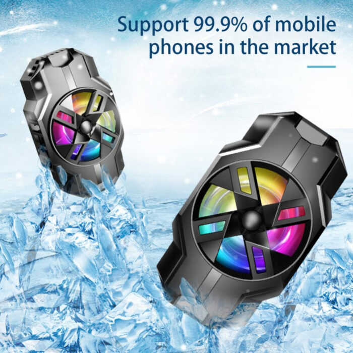 S3 Mobile Phone Radiator Strong Wind Low Noise Colorful Lights Non-Slip Fan - Image 13