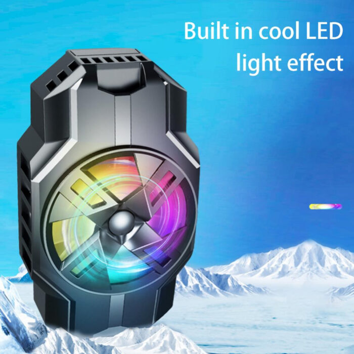 S3 Mobile Phone Radiator Strong Wind Low Noise Colorful Lights Non-Slip Fan - Image 2