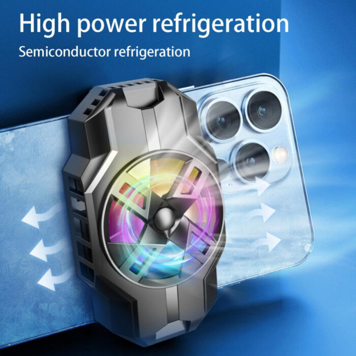 S3 Mobile Phone Radiator Strong Wind Low Noise Colorful Lights Non-Slip Fan - Image 6