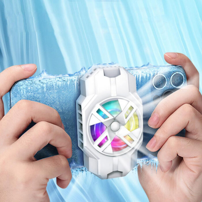 S3 Mobile Phone Radiator Strong Wind Low Noise Colorful Lights Non-Slip Fan - Image 7