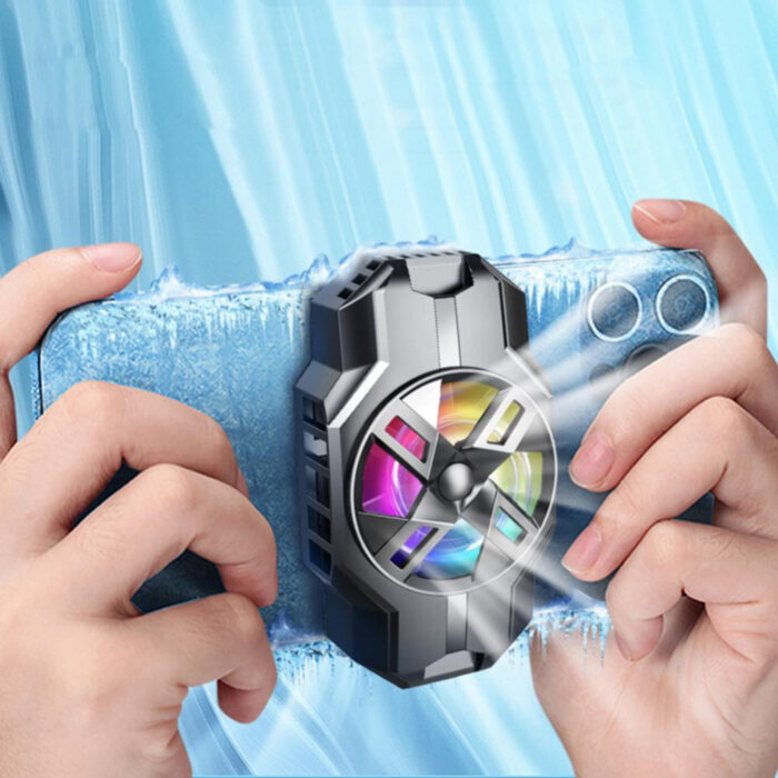 S3 Mobile Phone Radiator Strong Wind Low Noise Colorful Lights Non-Slip Fan - Image 8