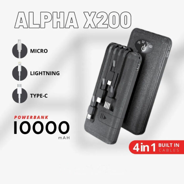 S4ee8dc32879a4b12b008be4ab0be87a3t.jpg Alpha X-200 10000mAh Power Bank With Phone Holder, LED Display And 2x Torch Lights - Image 1