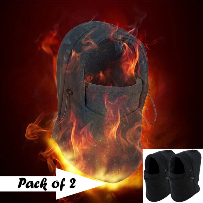 Pack Of 2 Pcs 6 In 1 Unisex Winter Fleece Thermal Balaclava Ski Snood Hood Neck Warmer Hats - Image 3