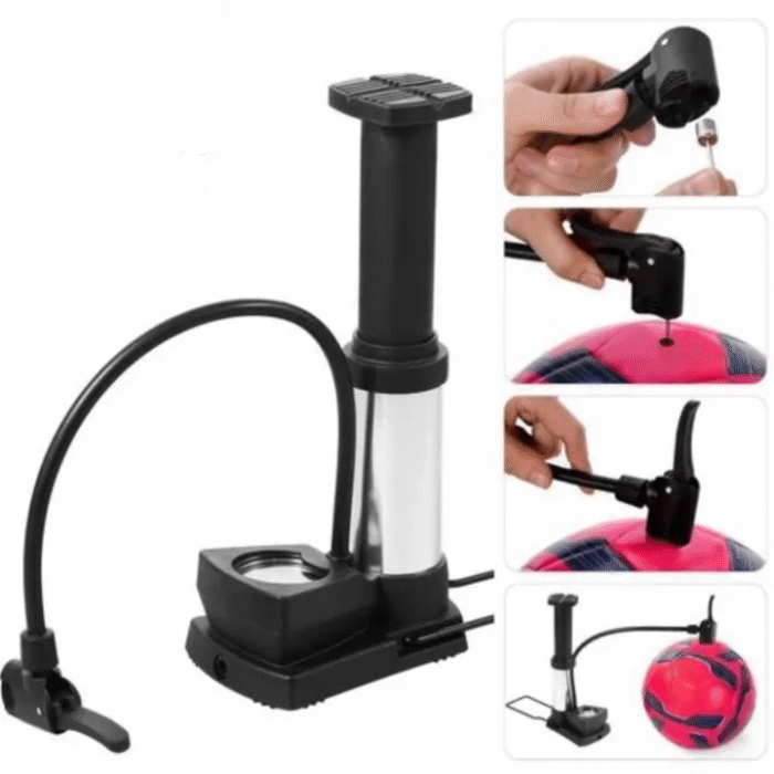 High Pressure Foot Air Pump Heavy Duty Foot Pump for Bike, Ball, Scooter, Car, Inflatable Toys, Mini Pump - Random Color - Image 8