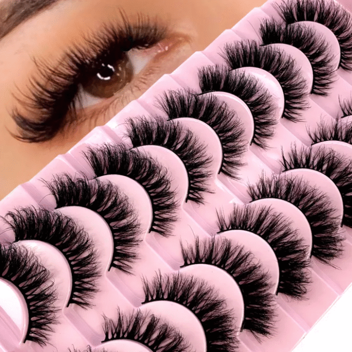 M38 3D False Eyelashes Fake Eyelashes Dramatic Messy Mink for girls & women - Image 1