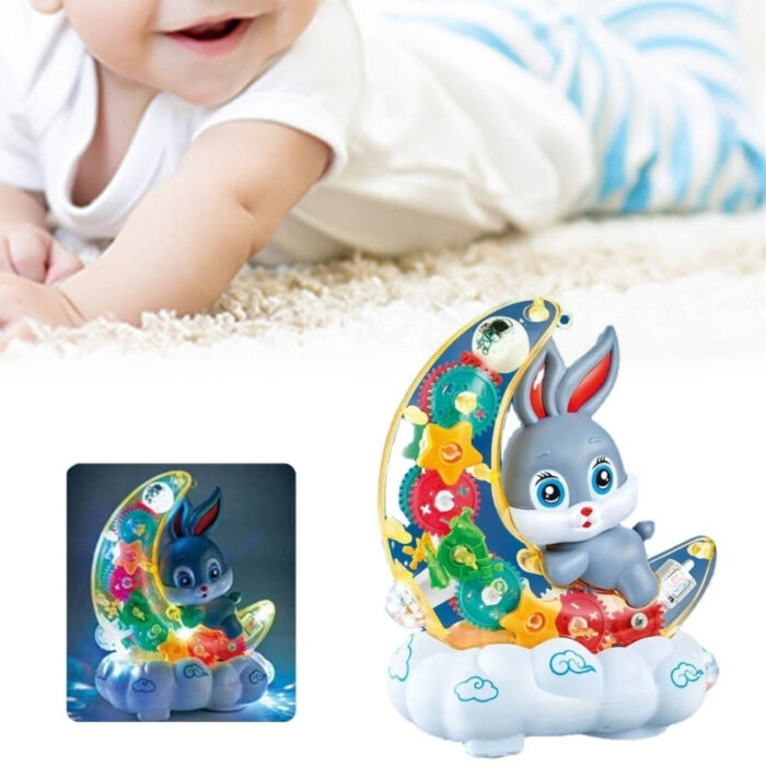 Transparent Gear Moon Rabbit with Music & Lights For Kids - Image 5