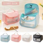 Waterproof Washbag Cosmetic Transparent Travel Cosmetic Zipper Storage Bag for Women (random color)