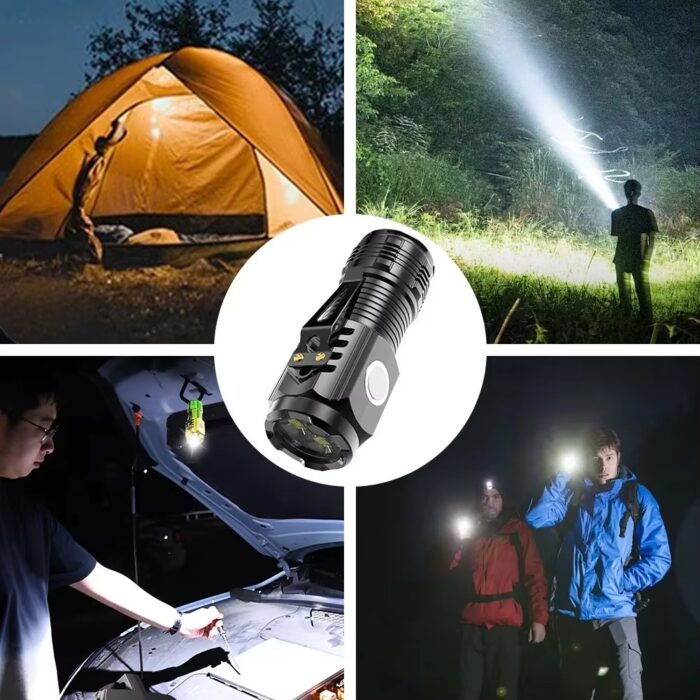 Mini Flashlight Flash Super Power Waterproof Camping Light / Pocket Flashlight with Clip USB Rechargeable Powerful Flashlight - Image 1