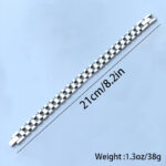 Durable Elegant Geometric Stainless Steel Bracelet with Zircon Accent - Image 6