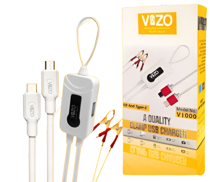 4 in-1 Charger V1000 CLAMP USB Charger | Data Charging Cable for android mobile phones - Image 2