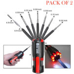 Pack Of 2 Compact 8-In-1 Multi Screwdriver Tool Set With 6 LED Torch - Image 4