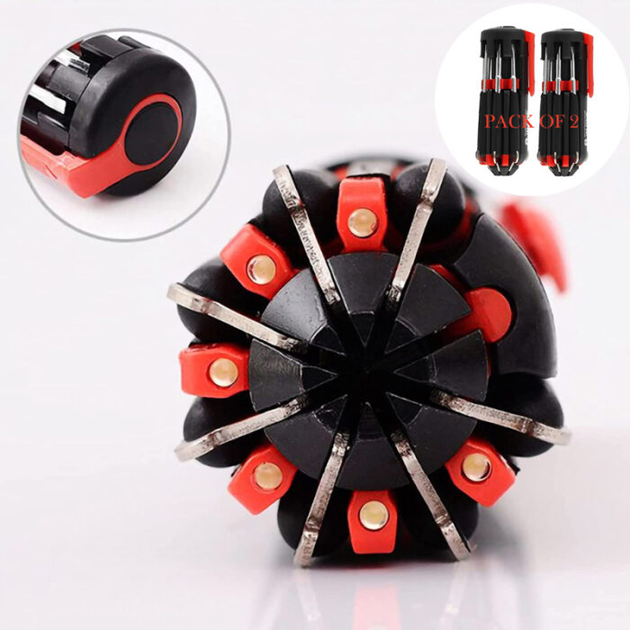 Pack Of 2 Compact 8-In-1 Multi Screwdriver Tool Set With 6 LED Torch - Image 11
