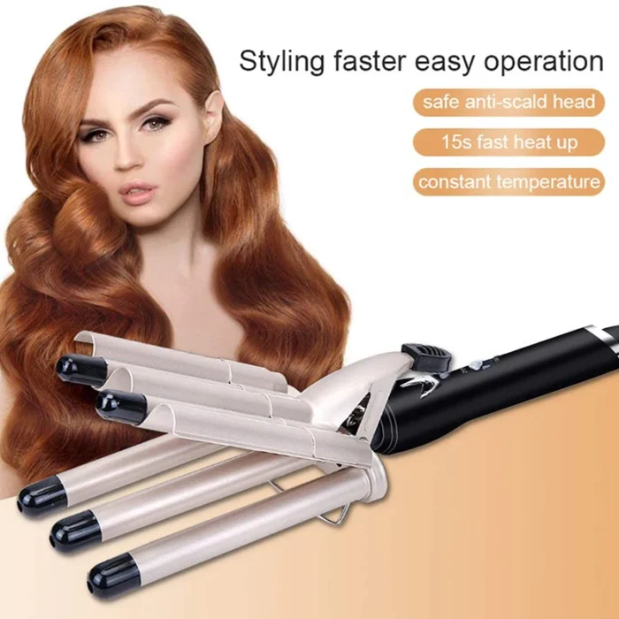 MO-6003  hair curler Professional Hair Straightener for Curly and Wavy Hair 5 Tubes - Image 4