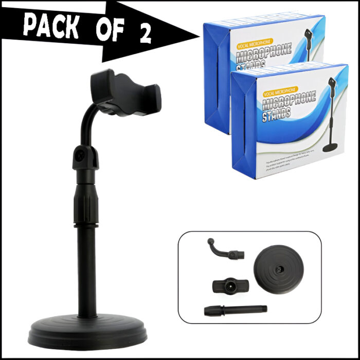 Pack of 2 Professional-Grade Vocal Microphone Stands for Broadcasting and Recording - Image 1
