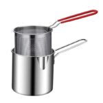 Stainless Steel Deep Fryer Frying Pot With Strainer 12ML Capacity | Basket Deep Fryer Pot for Baking Frying Boiling Home Kitchen - Image 4