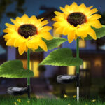 Pack Of 2 Waterproof Sunflower Solar Decorative Lights For Outdoor Garden And Lawn - Image 9