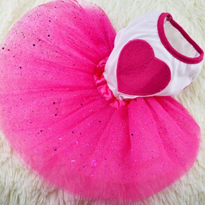 Cat/Dog Clothes Red Heart Cat Dress Skirt Wedding Dresses Spring - Image 1