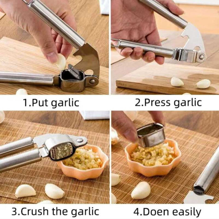 Eco-Friendly Stainless Steel Manual Operate Garlic Press - Image 2