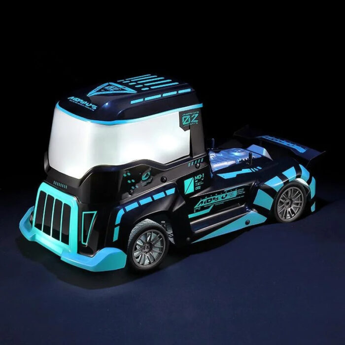 1/10 2.4G RC High Speed 4WD Racing Trailer Truck With Light-Transmitting Body - Image 10